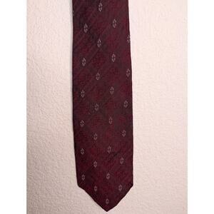 VTG Christian Dior Le Connaisseur Italian Silk Burgundy Tie Men Academia Work